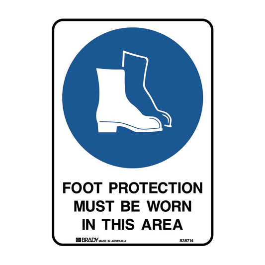 Mandatory Sign - Foot Protection Must Be Worn In This Area