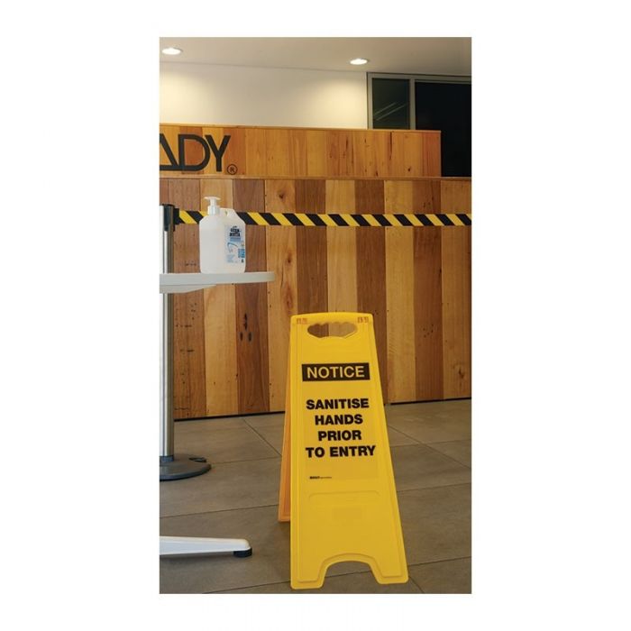 Deluxe Floor Stand - Notice Sanitise Hands Prior To Entry