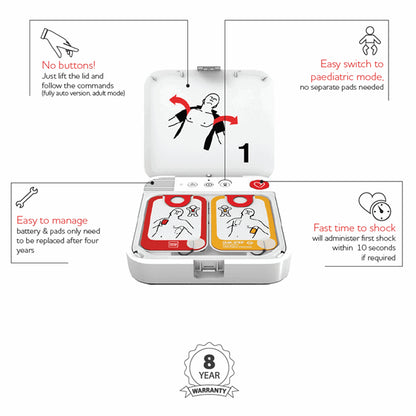 LIFEPAK CR2 Essential Fully-Automatic Defib Bundle + FREE First Aid Kit