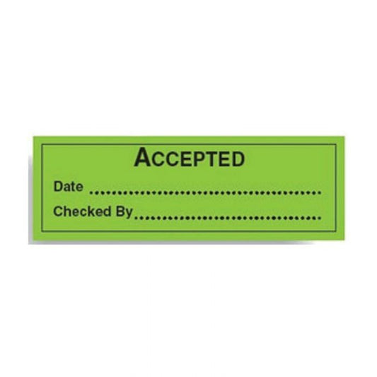 Quality Assurance Labels - Accepted Date Checked By