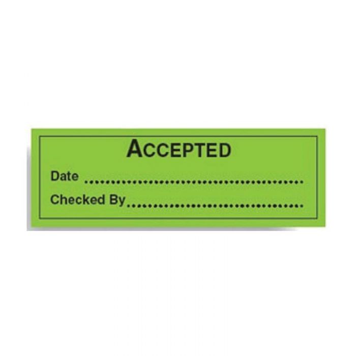 Quality Assurance Labels - Accepted Date Checked By