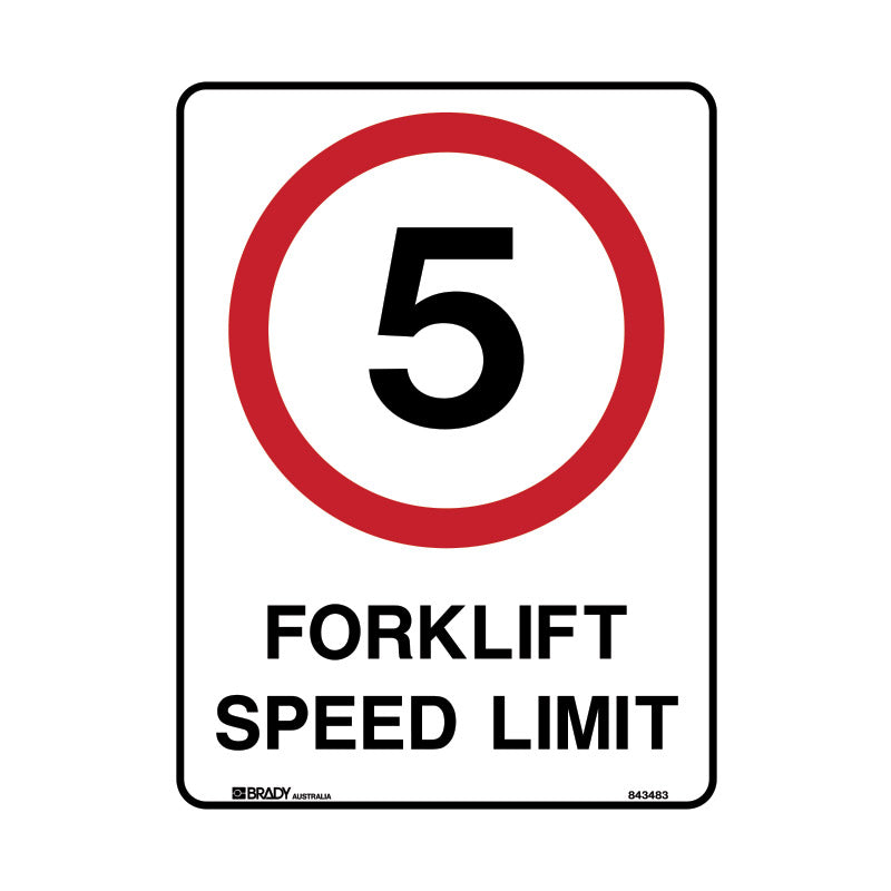 Forklift Safety Sign - 5 Fork Lift Speed Limit