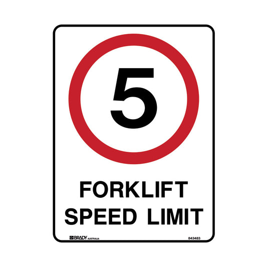 Forklift Safety Sign - 5 Fork Lift Speed Limit