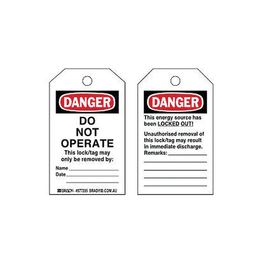 Toughwash Lockout Tag: Do Not Operate
