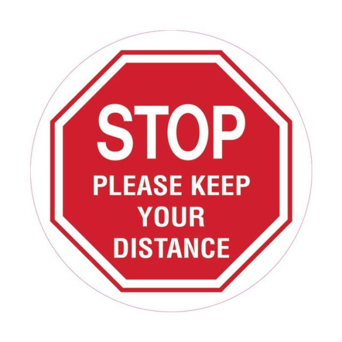 Floor Marking Sign - Stop Please Keep Your Distance