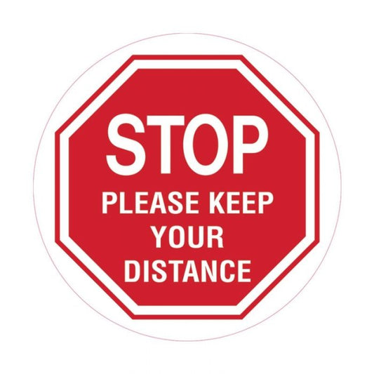 Floor Marking Sign - Stop Please Keep Your Distance