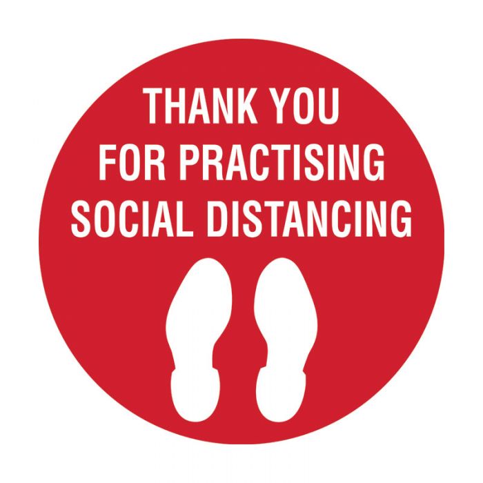 Floor & Carpet Marking Sign - Thank You For Practicing Social Distancing