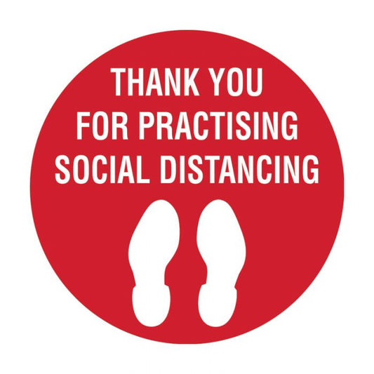Floor & Carpet Marking Sign - Thank You For Practicing Social Distancing